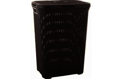 Curver 60 Litre Rattan Hamper Dark Brown